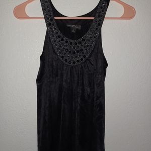 Black beaded dressy tank top.size S